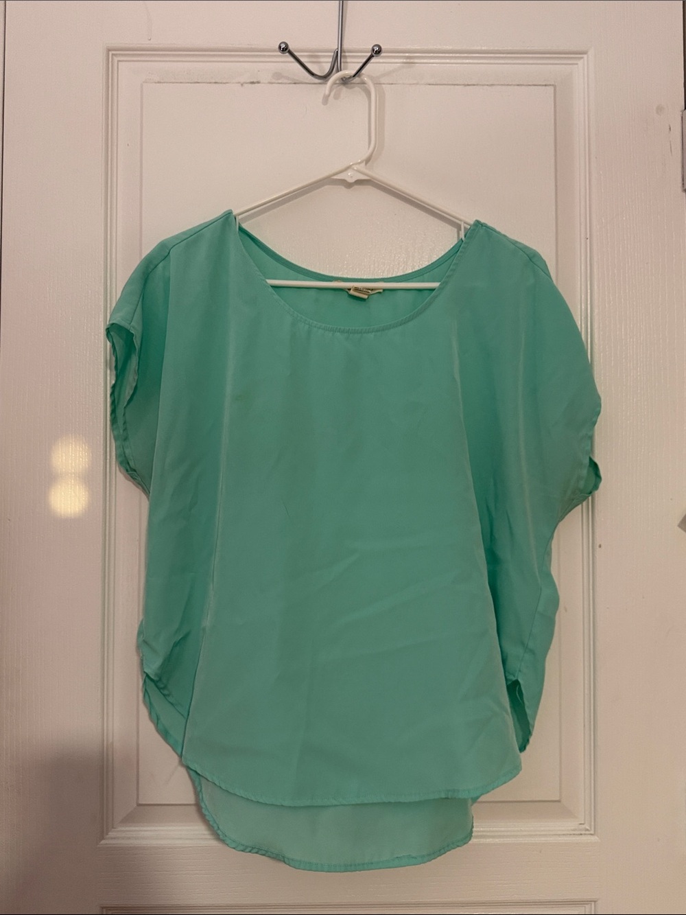 Forever 21 Mint Green Short Sleeve Chiffon Blouse